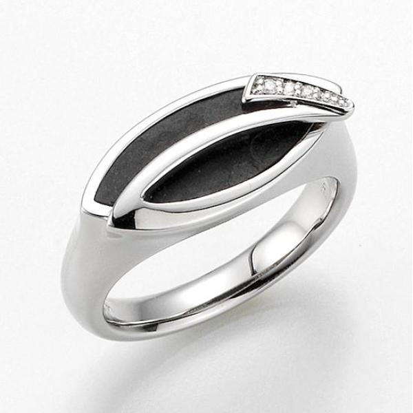 Breuning Ring - Schiefer Schwarz/Brillant 0,018 Ct. w/p1 4184705