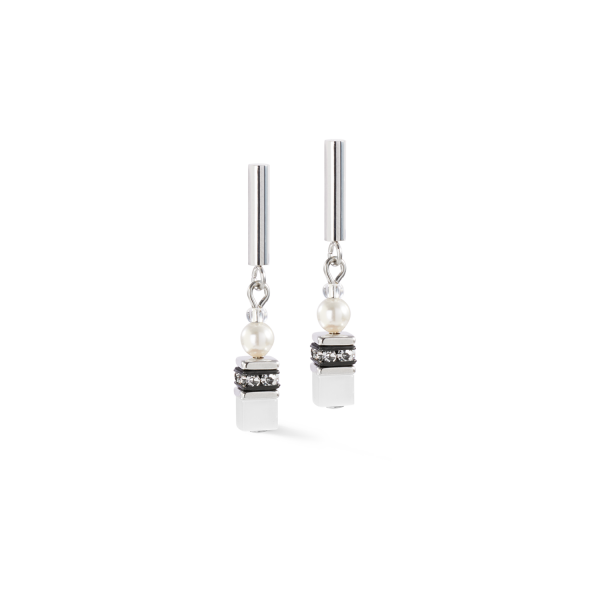 Coeur de Lion Ohrstecker Weiß-Silber 4087/21-1417