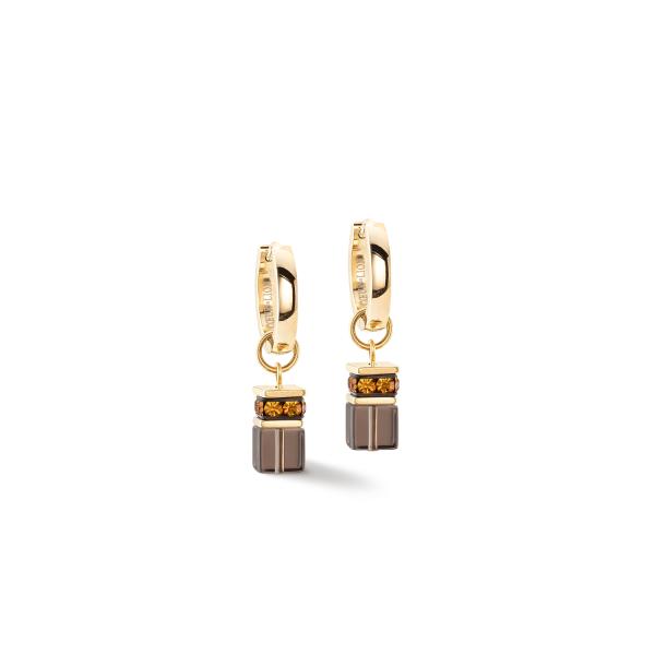 Coeur de Lion Ohrstecker Braun-Gold 4524/21-1116