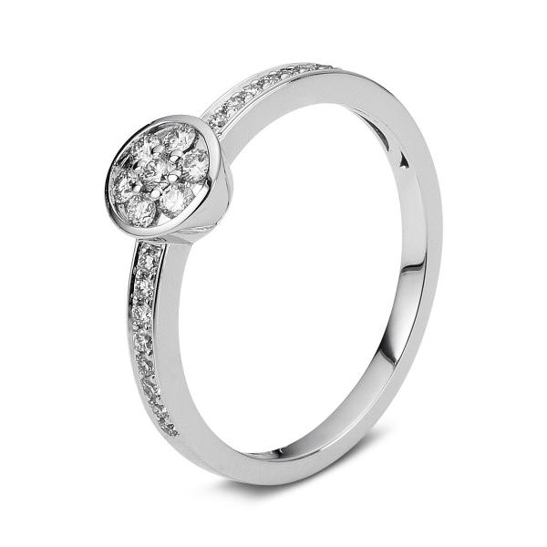 Diamant Ring Zarge 750er Weißgold 1C005W854-1 