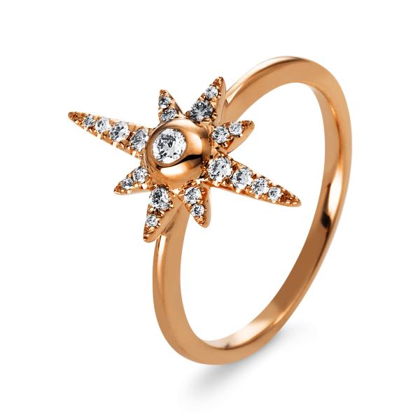 Diamant Ring 750er Rotgold Stern 1P252R854-1 