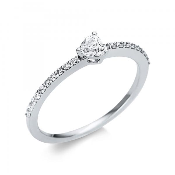 Diamant Ring 3er-Krappe 750er Weißgold Herz 1U612W854-1 