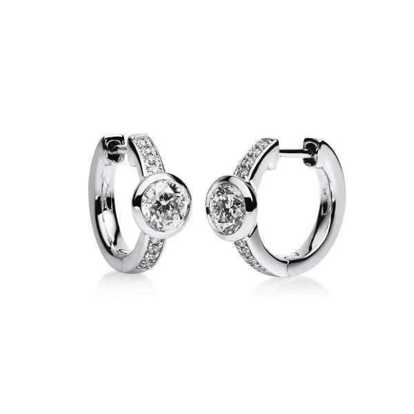 Diamant Creolen Zarge 585er Weißgold 2B654W4-2 