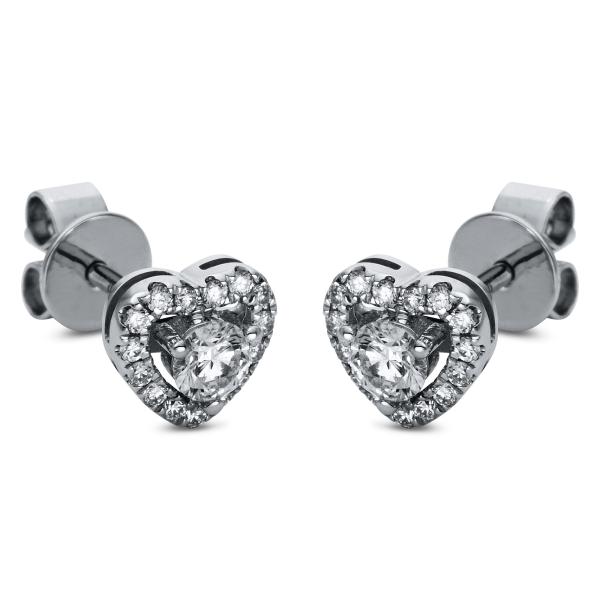 Diamant Ohrstecker 750er Weißgold Herz 2H860W8-2 