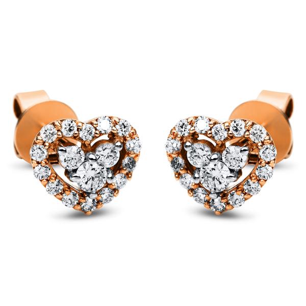 Diamant Ohrstecker 750er Rotgold / Weißgold Herz 2I805RW8-1 
