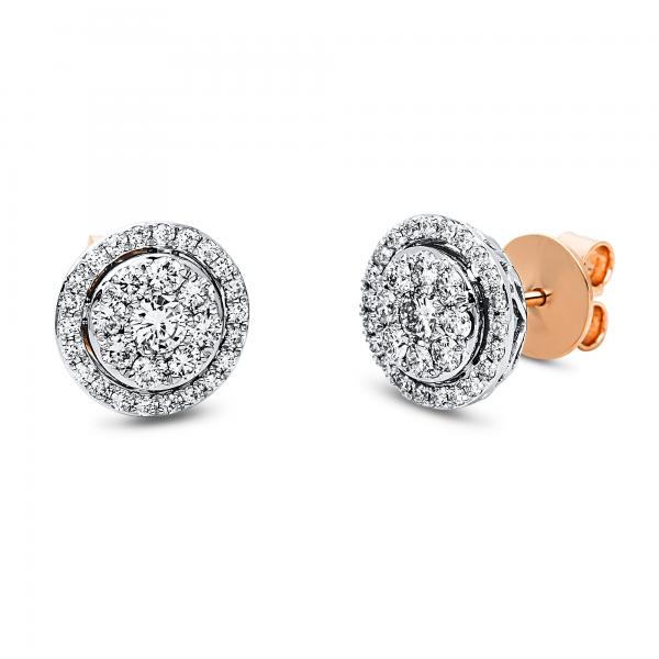 Diamant Ohrstecker 750er Rotgold / Weißgold 2J547RW8-1 