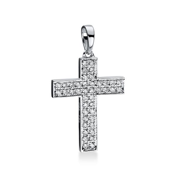 Diamant Anhänger 750er Weißgold Kreuz 3D768W8-2 