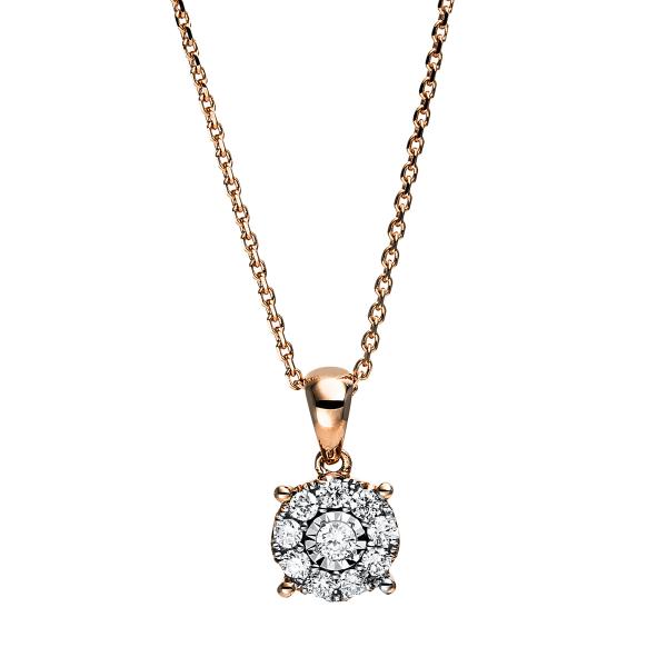 Diamant Collier 750er Rotgold / Weißgold 4F695RW8-1 