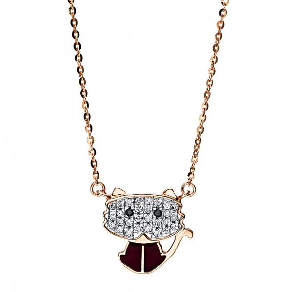 Diamant Collier 585er Rotgold 4F954R4-1 