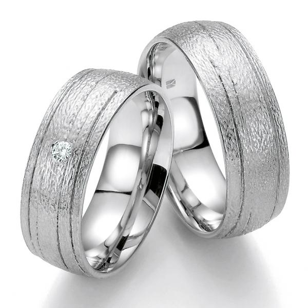 Bayer Trauringe Weissgold 89015-075 + 89015-075B