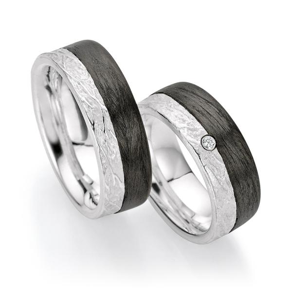 Bayer Trauringe Carbon 60 05539/080 +  61 05539/080