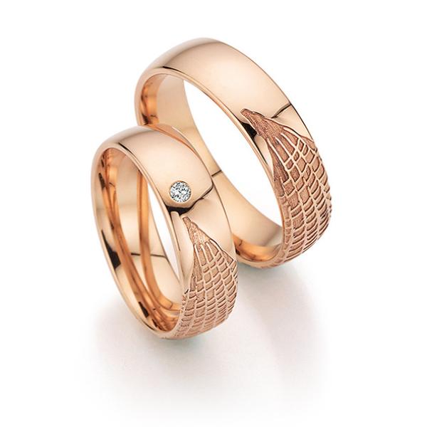 Fischer Trauringe Rotgold 38 07767/060 + 6 07767/060