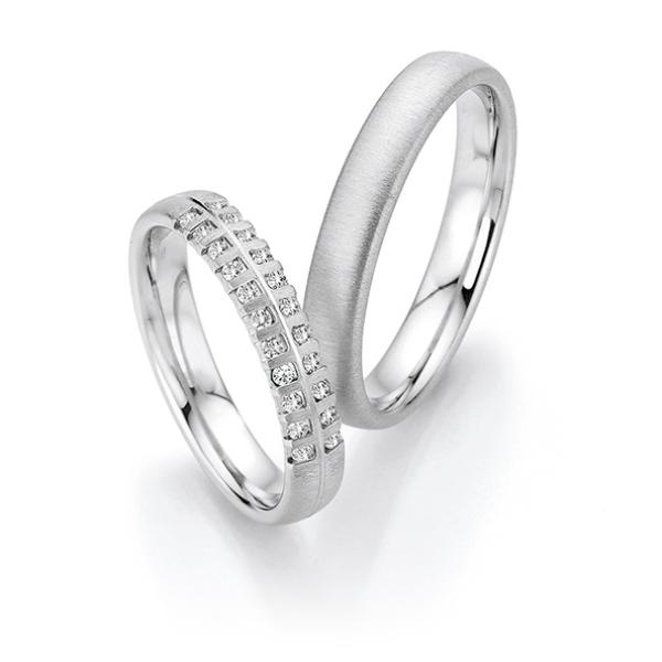 Fischer Trauringe Weissgold 38 07764/040 + 6 07764/040