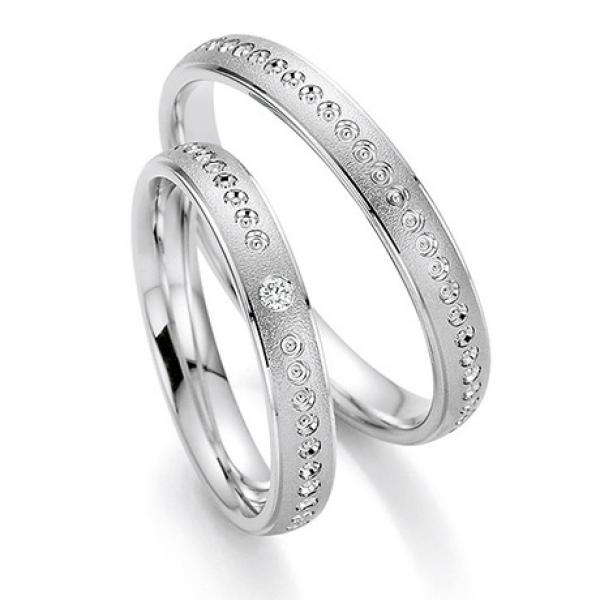 Fischer Trauringe Weissgold 38 7657/035 + 6 7657/035