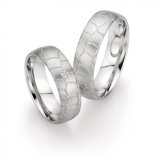 Fischer Trauringe Weissgold 38 07772/060 + 6 07772/060 585/- Weißgold