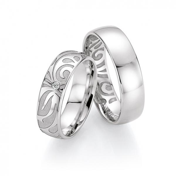 Fischer Trauringe Weissgold 38 07686/060 + 6 07686/060