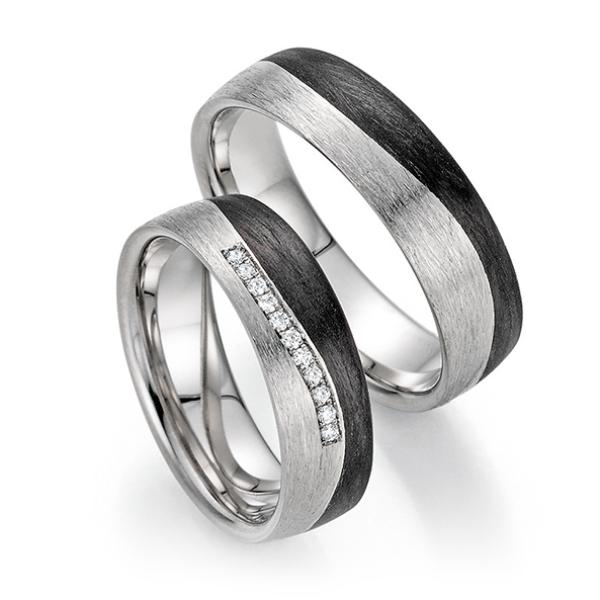 Fischer Trauringe Carbon 23 1500/060 + 22 1500/060