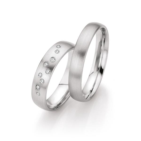 Fischer Trauringe Weissgold 38 46464/050 + 6 46464/040