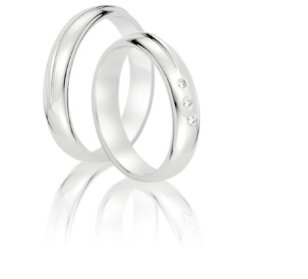 Steidinger Trauringe Weissgold 41686/4,5 + 41686/4,5B	