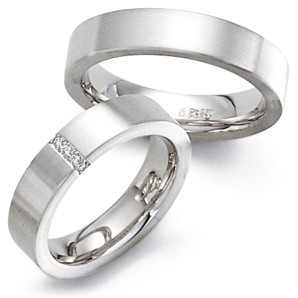 Fischer Trauringe Platin 4512351/050 + 4807795/050