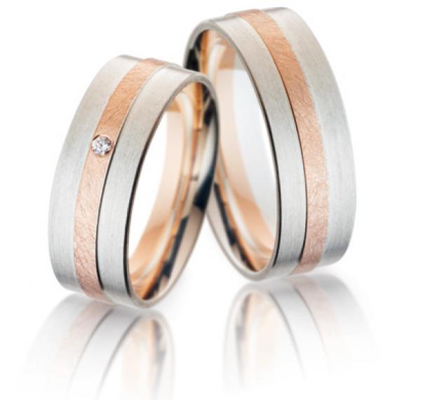 Steidinger Trauringe Weiss-Rotgold 41662/7B + 41662/7	