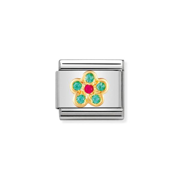 Nomination  Comp Classic   Blume ohne Stiel GRÜN/ROT 030312/07