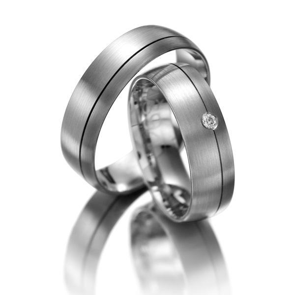 Weidner Trauringe Weissgold 61017 + 71017