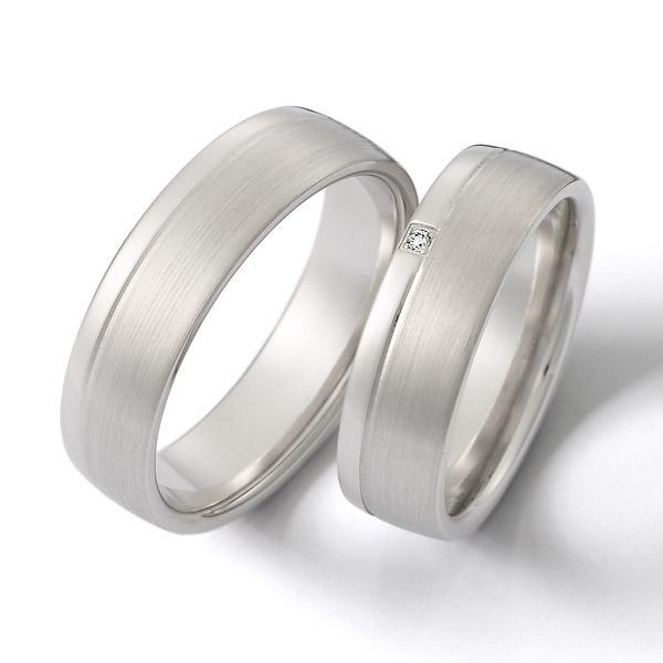 Weidner Trauringe Weissgold 62135 + 72135