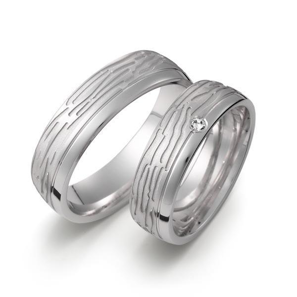 Weidner Trauringe Weissgold 62155 + 72155