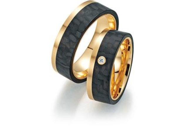 Fischer Trauringe Carbon 22 01000/070 + 23 01000/070