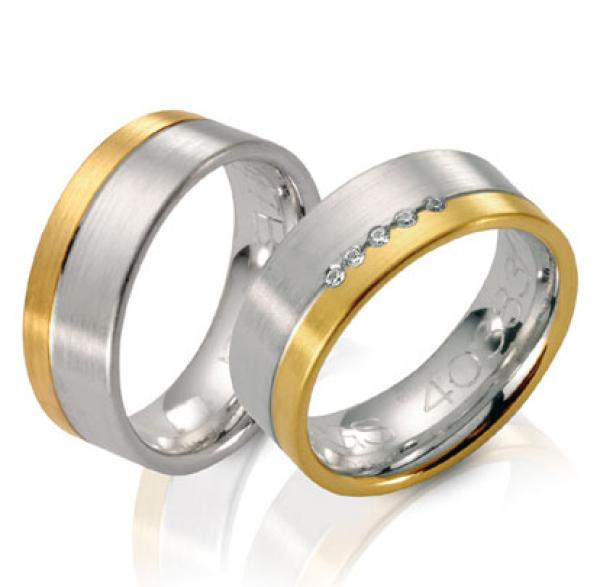 Steidinger Trauringe Weiss-Gelbgold 	40383/7 + 40383/7 B