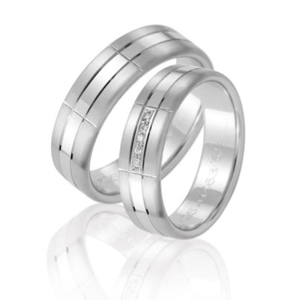 Steidinger Trauringe Weissgold 41463/6.5 + 41463/6.5B	