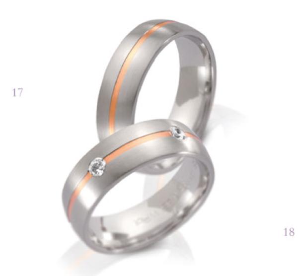 Steidinger Trauringe Weiss-Rotgold 41195/6.5 + 41195/6.5 B