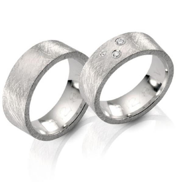 Steidinger Trauringe Weissgold 701812/7 + 701812/7 B	