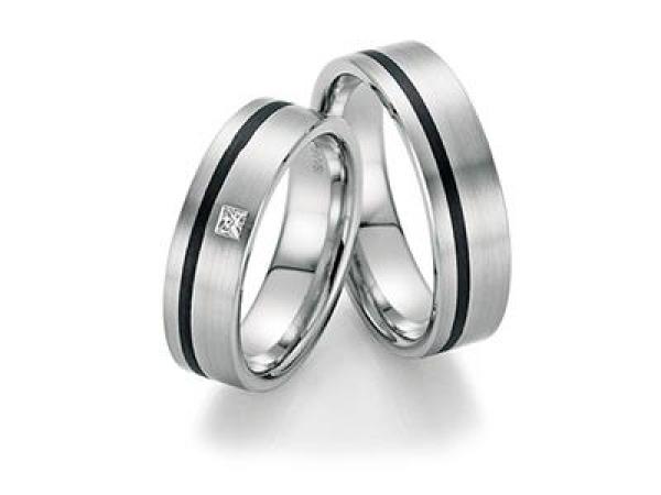 Fischer Trauringe Carbon 22 01130/060 + 23 01130/060