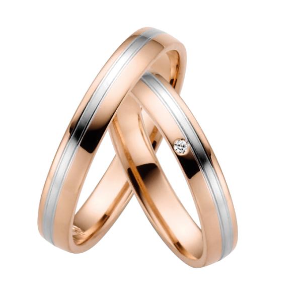 Rauschmayer Trauringe Weiss-Rotgold 11-50675 + 10-50675