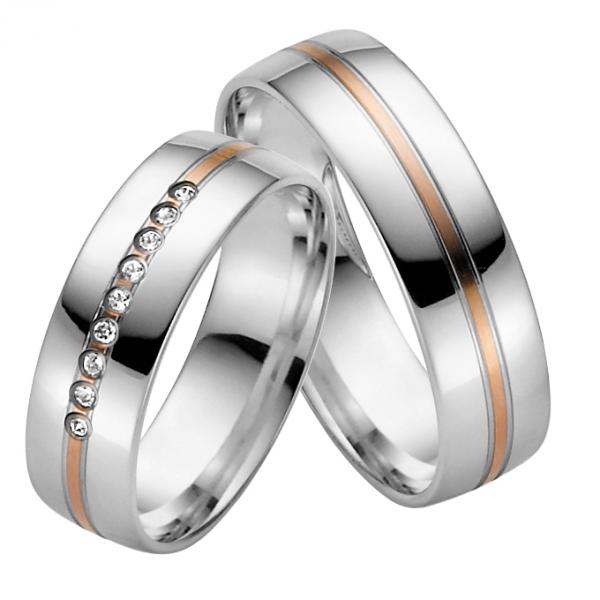 Rauschmayer Trauringe Weiss-Rotgold 11-50712 + 10-50712