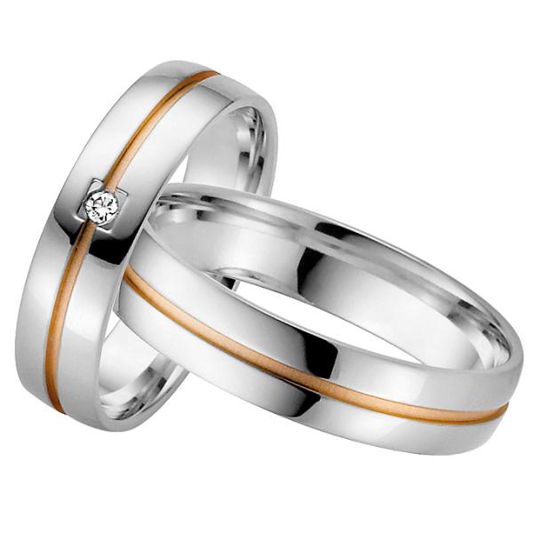 Rauschmayer Trauringe Weiss-Rotgold 11-50757+ 10-50757