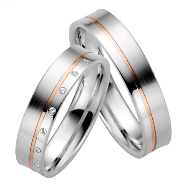 Rauschmayer Trauringe Weiss-Rotgold 11-50781 + 10-50781