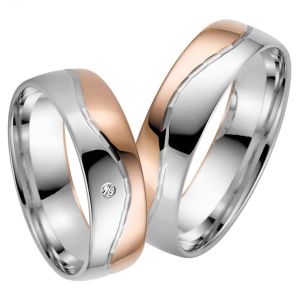 Rauschmayer Trauringe Weiss-Rotgold 11-50806 + 10-50806