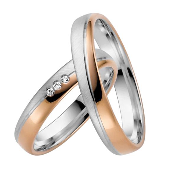 Rauschmayer Trauringe Weiss-Rotgold 11-50818 + 10-50818