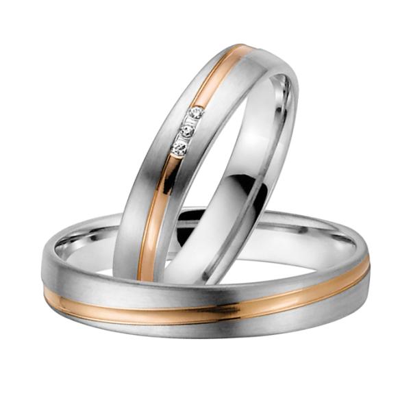 Rauschmayer Trauringe Weiss-Rotgold 11-50825 + 10-50825