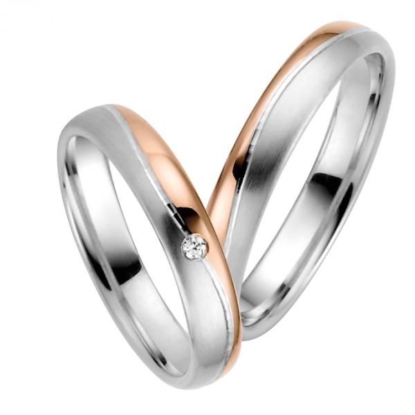 Rauschmayer Trauringe Weiss-Rotgold 11-50826 + 10-50826