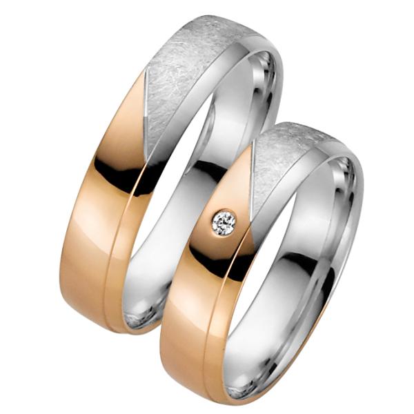 Rauschmayer Trauringe Weiss-Rotgold 11-50874 + 10-50874