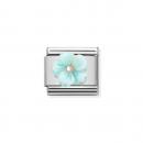 Nomination  COMPOSABLE CLASSIC   Perlmutt-Blüte TÜRKIS 430510/04